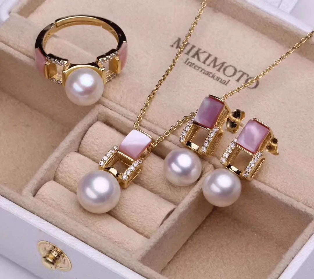 Wholesale pearl necklace, earring, ring, or set for Christmas