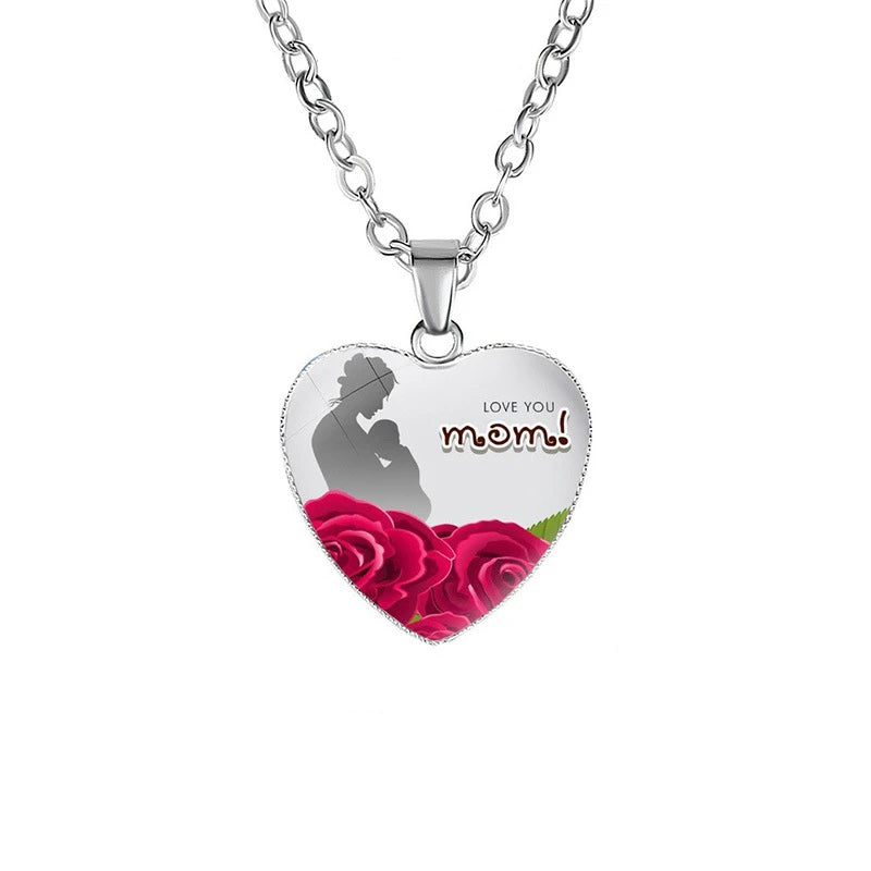 Gift boxed Heart Shaped Pendant Necklace Mom Birthday Mother's Day Necklace