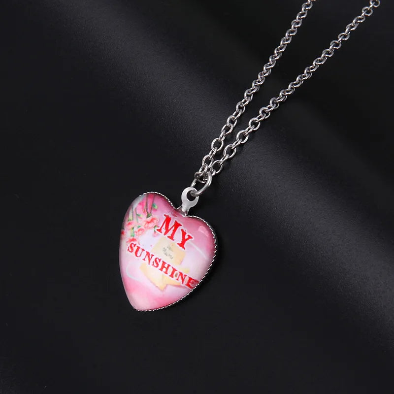 Gift boxed Heart Shaped Pendant Necklace Mom Birthday Mother's Day Necklace