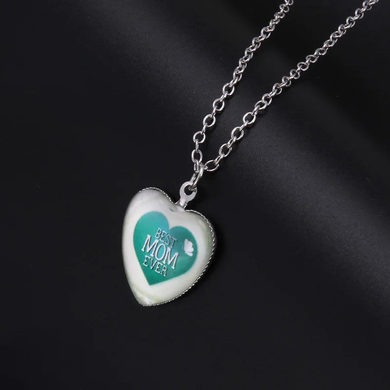 Gift boxed Heart Shaped Pendant Necklace Mom Birthday Mother's Day Necklace