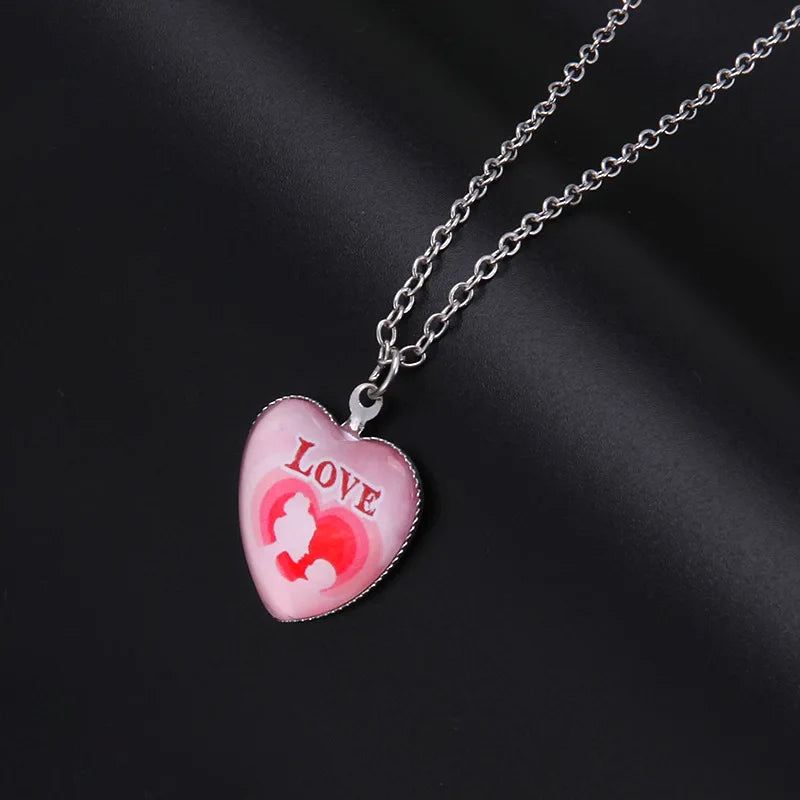 Gift boxed Heart Shaped Pendant Necklace Mom Birthday Mother's Day Necklace