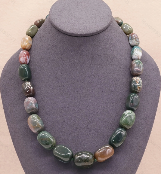 Bold Gemstone 20 inch hand crafted necklace in gift Box xl-2501green-02 #94