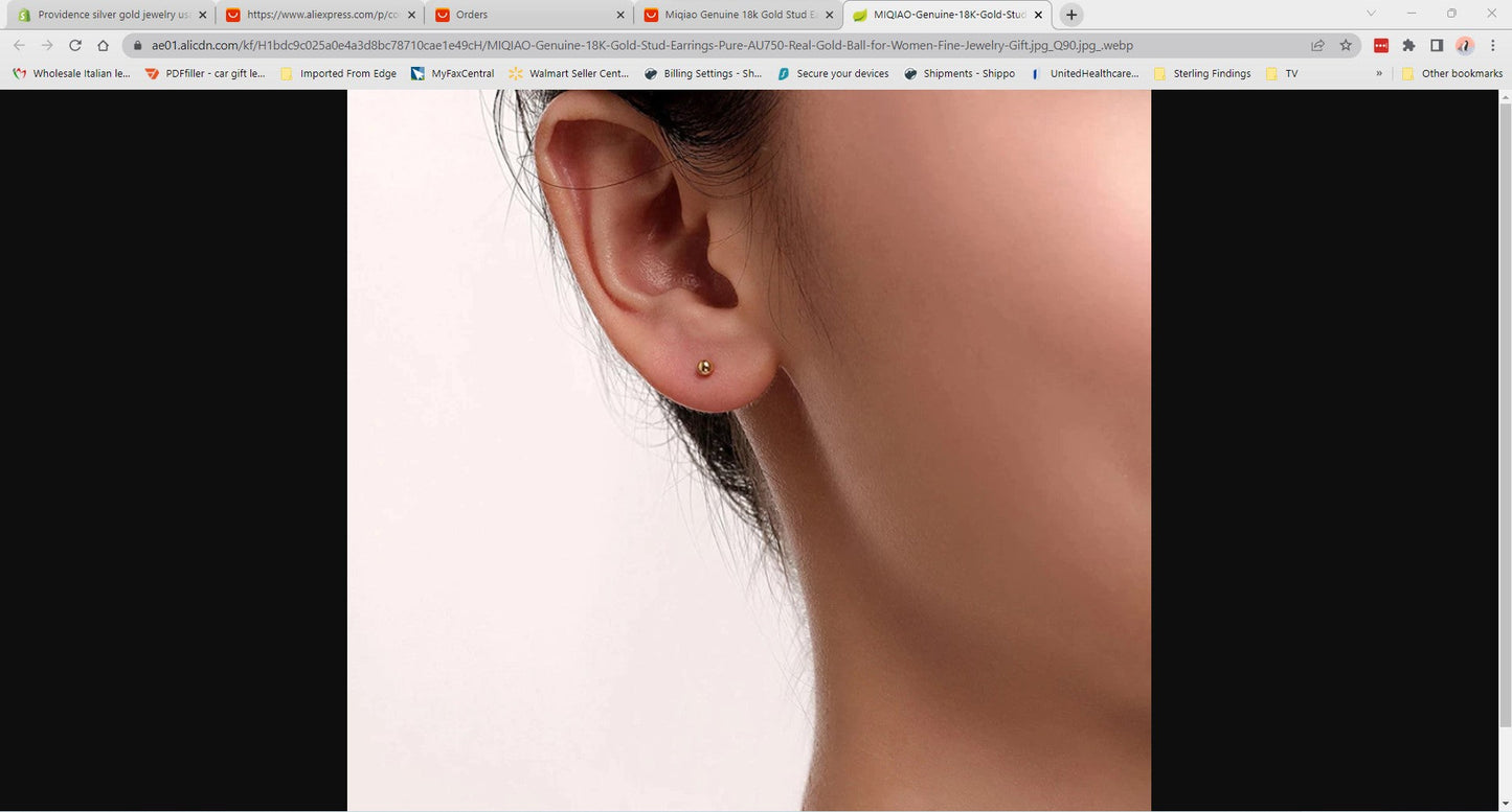 SPECIAL -3 PAIR OF 18k SOLID GOLD EARRINGS IN GIFT BOX