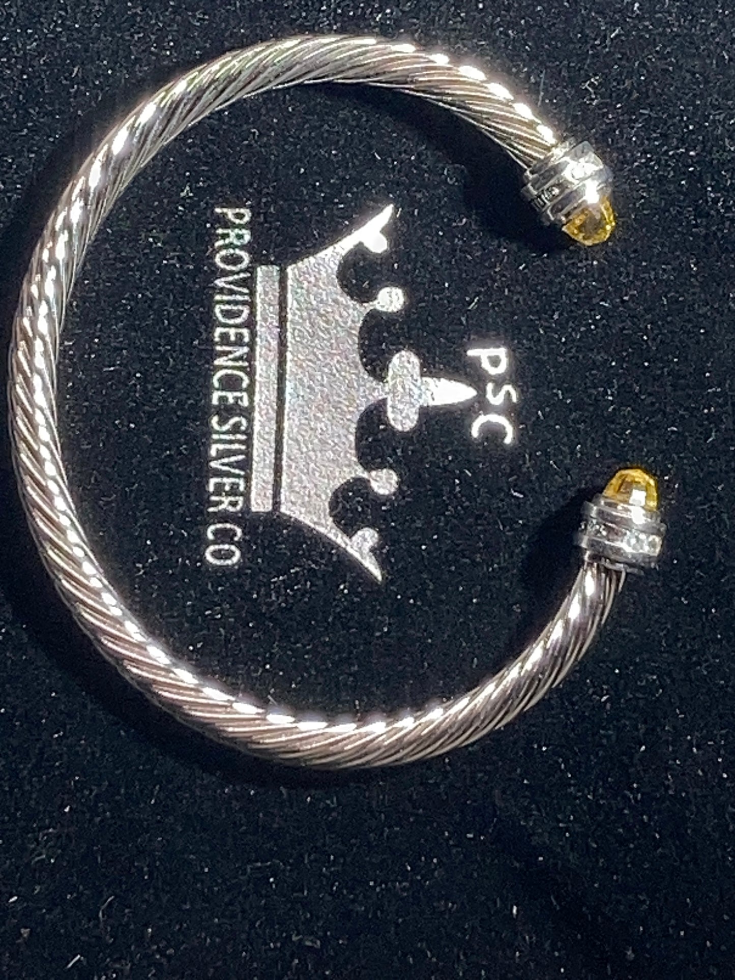 Designer bracelet by RJG sterling twisted wire w stones and pearls