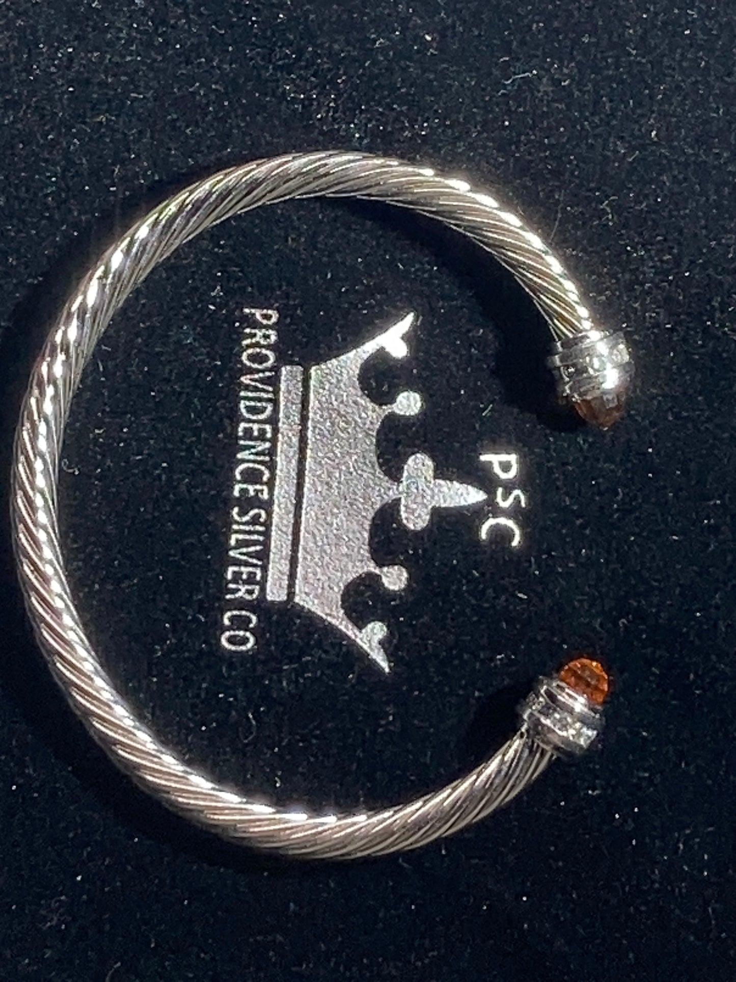 Designer bracelet by RJG sterling twisted wire w stones and pearls