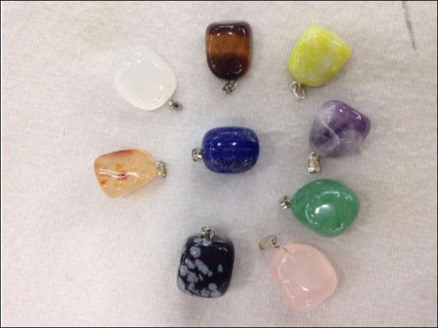 semi-precious stones plus 2 sterling silver neck chain sizes 18 and 24 inch complete set one low price - Providence silver gold jewelry usa