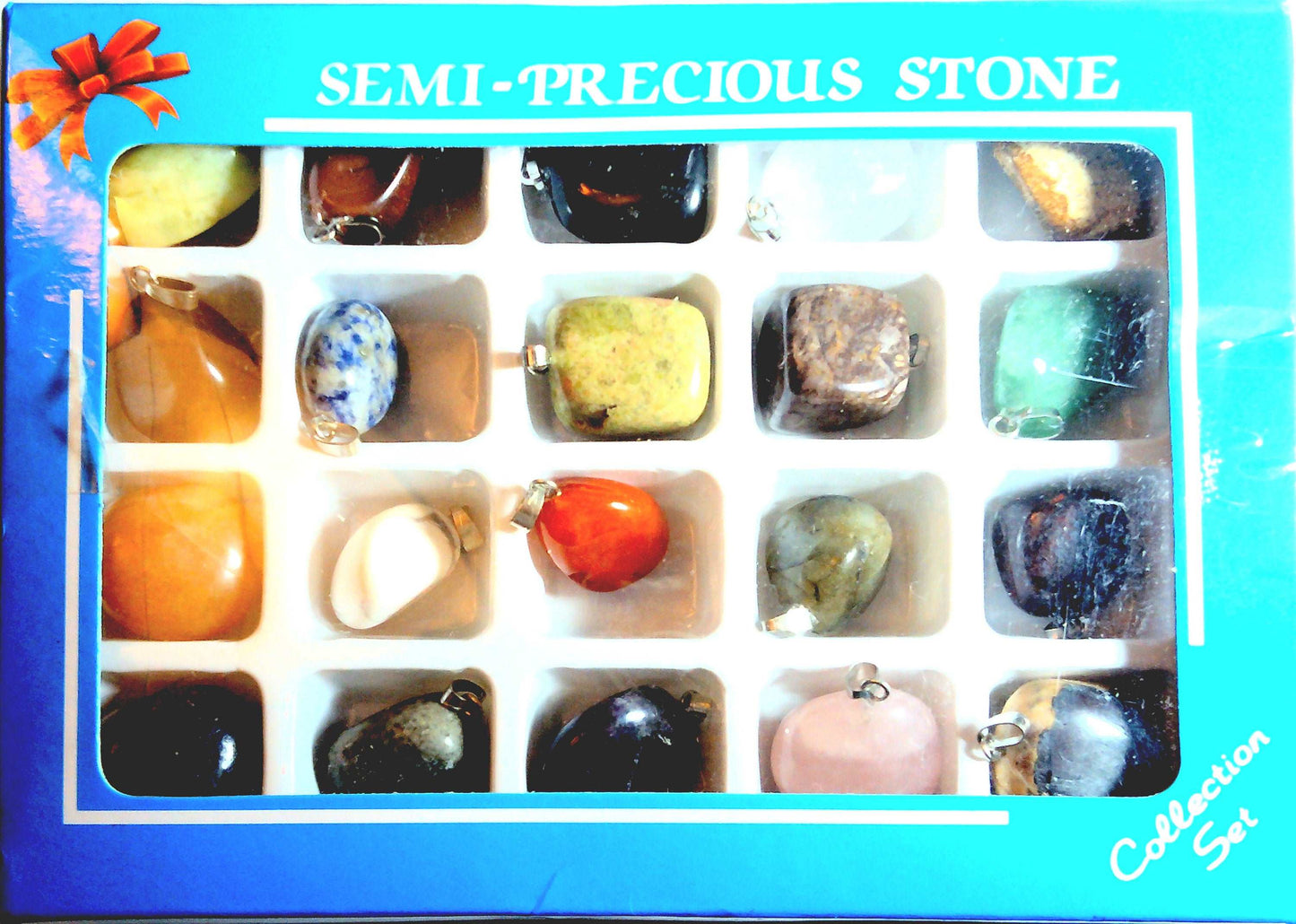 semi-precious stones plus 2 sterling silver neck chain sizes 18 and 24 inch complete set one low price - Providence silver gold jewelry usa