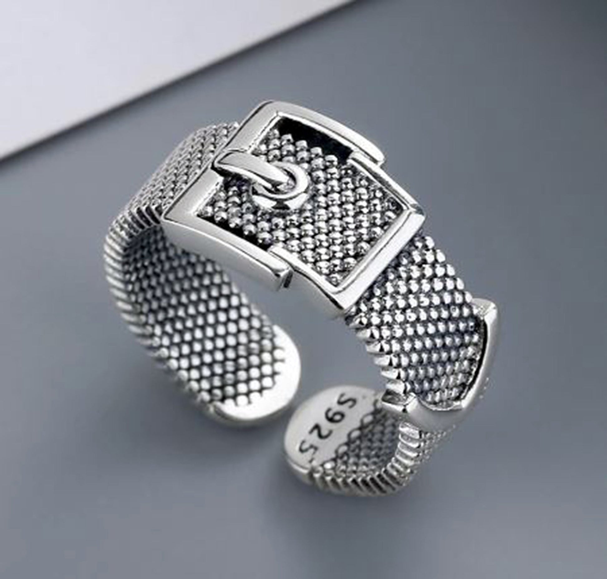 925 Silver vintage Buckle style ring - Providence silver gold jewelry usa