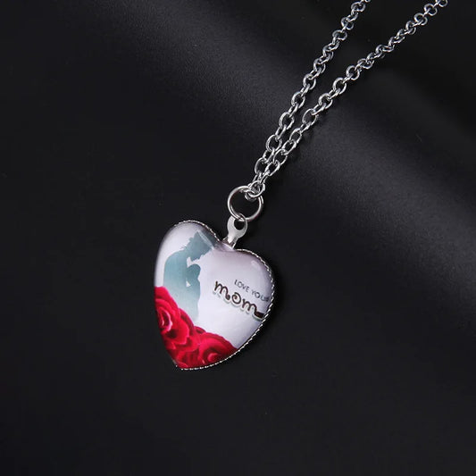 Gift boxed Heart Shaped Pendant Necklace Mom Birthday Mother's Day Necklace