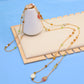 Bohemian style 51.2inch long Yellow stone with Freshwater Pearl Long necklace Handmade elegant long necklace ideal for Christmas and Valentine's Day gifts, suitable for everyday, wedding, birthday parties and anniversaries