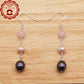 1 pair of stylish 925 silver and Fresh Water Pearl earrings Elegant fresh water pearl pendant earrings, ideal for Christmas and Valentine's Day holiday gifts, perfect for everyday, wedding, birthday party, anniversary earrings