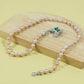 Exquisite 100% handmade freshwater pearl necklace for men and women with green butterfly set with diamond buckle luxury freshwater pearl jewelry for men and women, suitable for everyday, wedding, Christmas and Valentine's Day wear【NK-XL2501Pink-02】