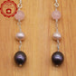 1 pair of stylish 925 silver and Fresh Water Pearl earrings Elegant fresh water pearl pendant earrings, ideal for Christmas and Valentine's Day holiday gifts, perfect for everyday, wedding, birthday party, anniversary earrings