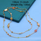 Bohemian style 51.2inch long Yellow stone with Freshwater Pearl Long necklace Handmade elegant long necklace ideal for Christmas and Valentine's Day gifts, suitable for everyday, wedding, birthday parties and anniversaries