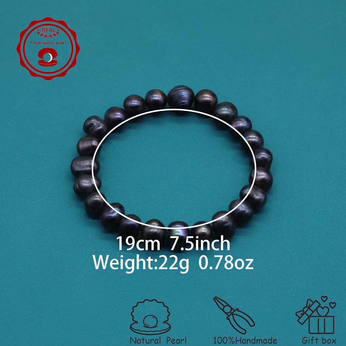 An elegant natural freshwater pearl bracelet 100% handmade black purple natural freshwater Pearl bracelet suitable for everyday wear party wear, ideal  Valentine's Day gift【NK-SL2501Purple-01】
