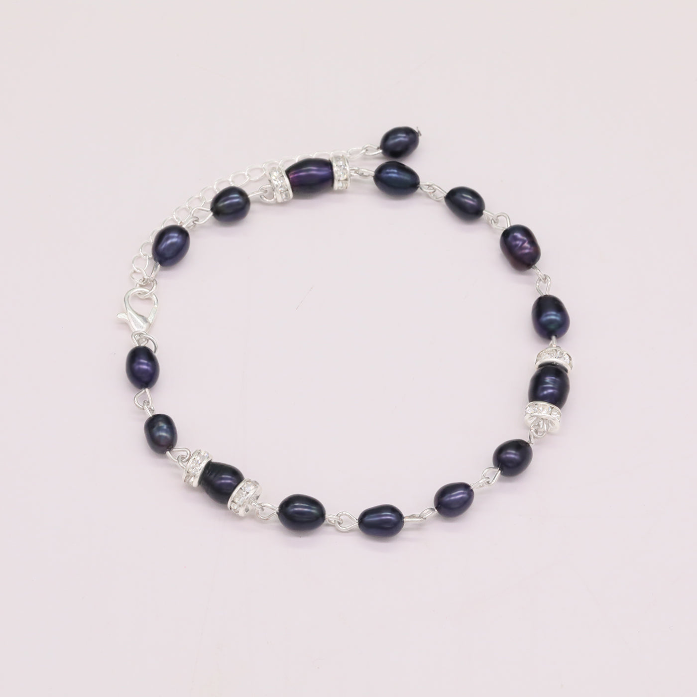 Elegant Purple Natural Freshwater Pearl Bracelet 100% handmade Freshwater Pearl bracelet Fashion jewelry gift, unisex freshwater pearl bracelet, perfect for  Valentine's Day 【NK-SL2501purple-03】