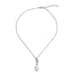 Promotional pearl and cz stone necklace and earrings gold or silver finish