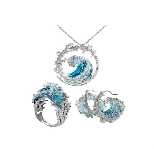Selling Fast 3 pcs. wave set in silver finish