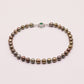 Elegant 10-11mm  Freshwater Pearl necklace Handmade 17.7 inch long necklace with unique silver plated buckle Delicate Valentine's Day gift, suitable for everyday, party wearing men and women brown freshwater pearl necklace[XL-2501Golden-01]