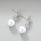 Promotional pearl and cz stone necklace and earrings gold or silver finish
