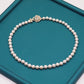 Elegant 7-8cm round real white natural pearl necklace with floral clasp and retractable chain - Ladies versatile fashion necklace for everyday wear and special occasions, ideal gift for  loved ones and mothers, with gift box[XL-2501White-01]