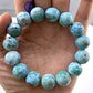 Natural Larimar Stone Beads Women Men Bracelet Round Blue