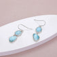 Natural Precious Larimar Earrings for Women 2021 New Simple Fashion Geometric Charm 925 Sterling Silver Jewelry Gift Classic