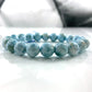 Natural Larimar Stone Beads Women Men Bracelet Round Blue