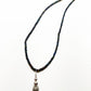 Ethiopian black opal necklace with 1 carat diamonds