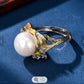 Designer style large Baroque Pearl ring set in Sterling Silver with 14K overlay - Providence silver gold jewelry usa